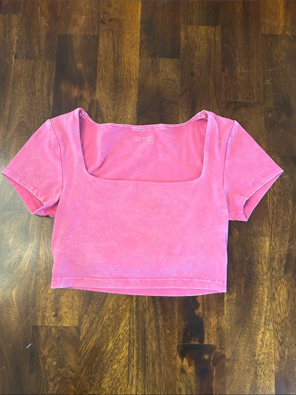 aerie Pink Square Neck Crop Top